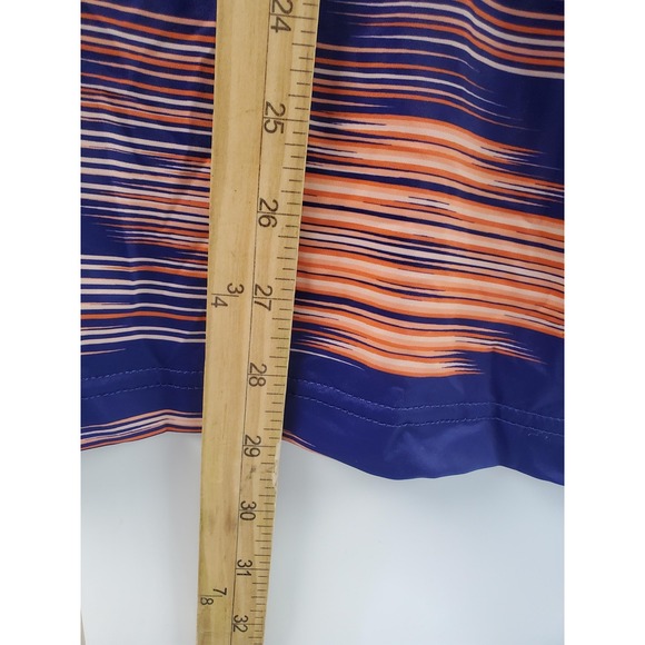 Raised By Coyotes Polo Shirt Mens Medium Purple Orange Striped Golf Performance - Picture 5 of 7